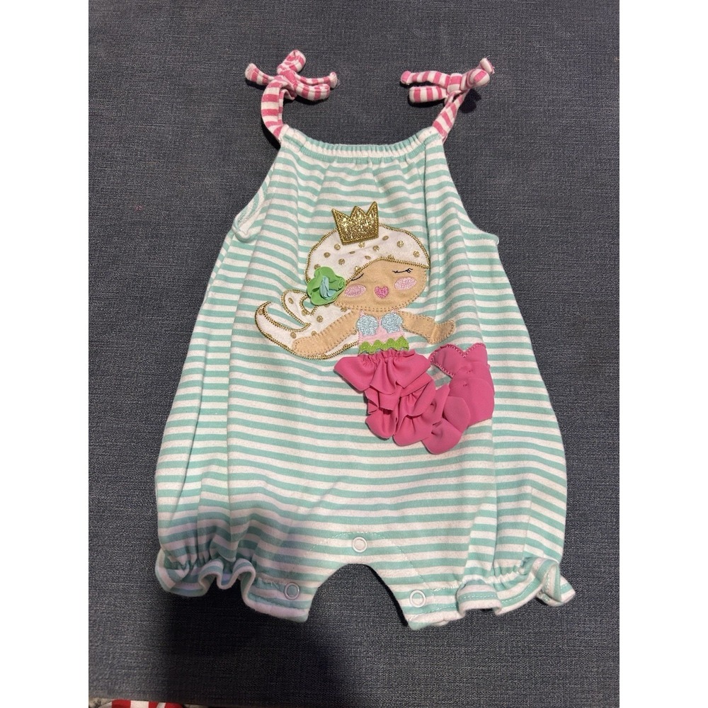 Mud Pie Babygirl One Piece Outfit Mermaid Romper Size 6-9 Months
